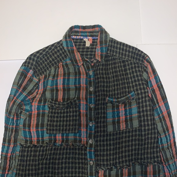 Anthropologie Pilcro Green Plaid Shirt - Women’s Size XS - Picture 4 of 10